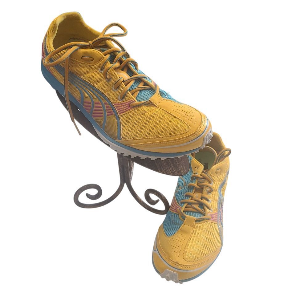 Puma Sneakers Complete Model Yellow With Turquoise Laceup‎ Women's Sz 9.5